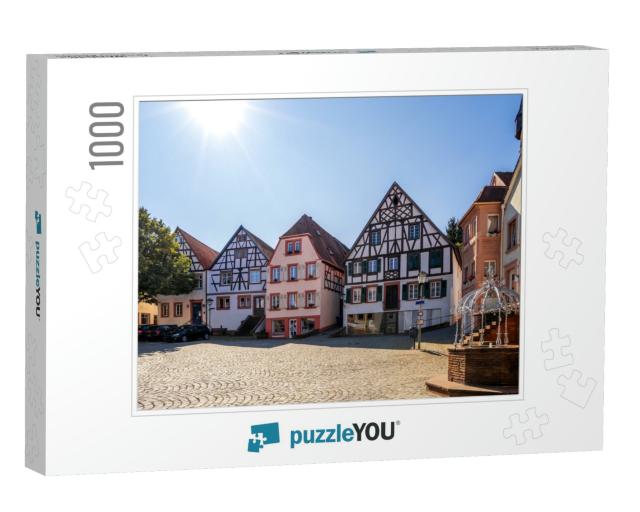 City Hall Square & Tower, Ottweiler, Saarland, Germany... Jigsaw Puzzle with 1000 pieces
