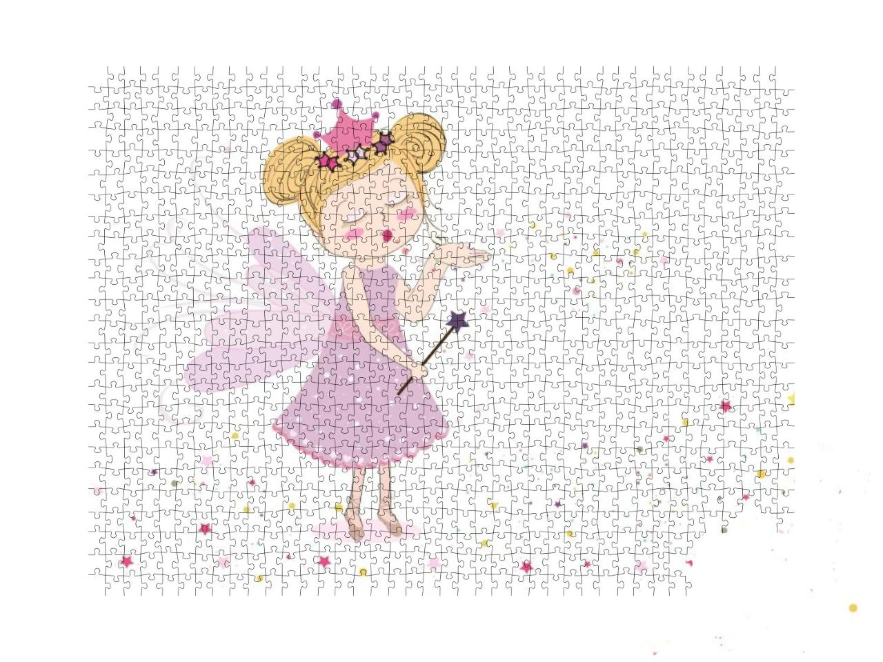 Cute Fairy Tale Sending Fairy Dust Vector Illustration... Jigsaw Puzzle with 1000 pieces