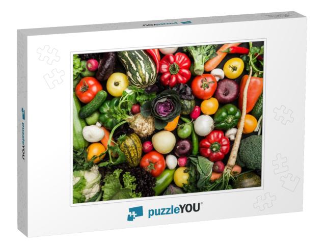 Composition with Assorted Raw Vegetables, Healthy Food Ba... Jigsaw Puzzle