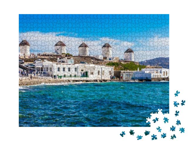 Iconic Windmills Viewpoint During a Clear & Bright Summer... Jigsaw Puzzle with 1000 pieces