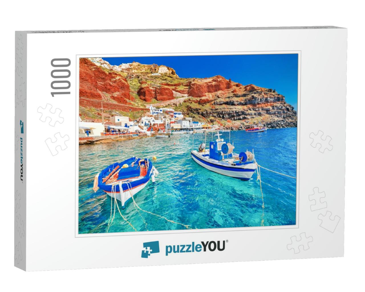Greece. Breathtaking Beautiful Landscape of Two Fishing B... Jigsaw Puzzle with 1000 pieces
