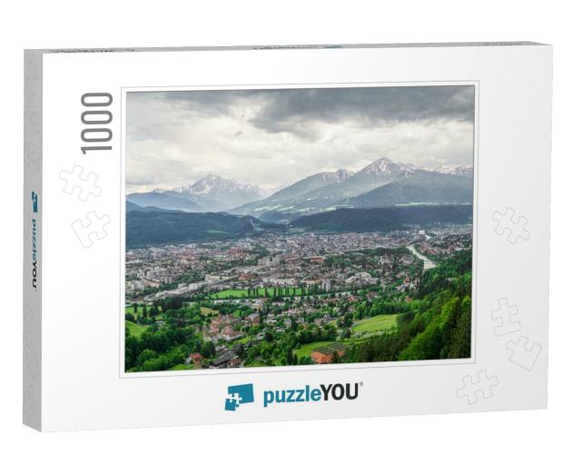 The Skyline of the Alpine City of Innsbruck in Austria, F... Jigsaw Puzzle with 1000 pieces