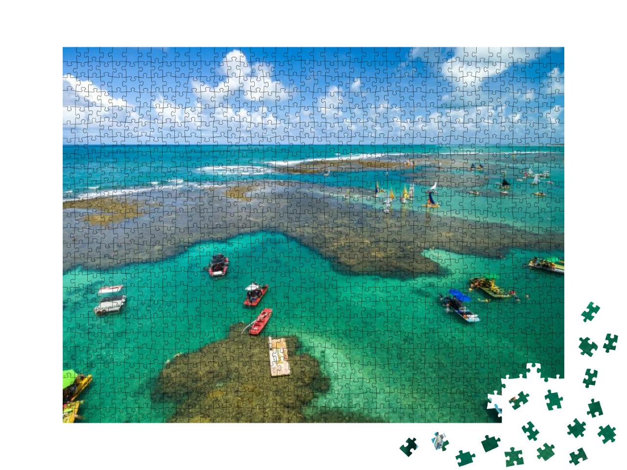 Aerial View of Porto De Galinhas, Pernambuco, Brazil... Jigsaw Puzzle with 1000 pieces