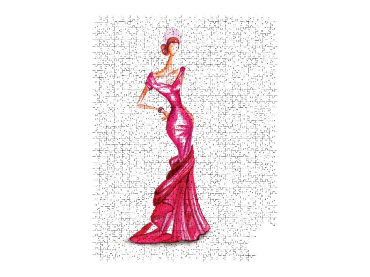 Young Woman Wearing Long Evening Dress, Bride. Wat... Jigsaw Puzzle with 1000 pieces