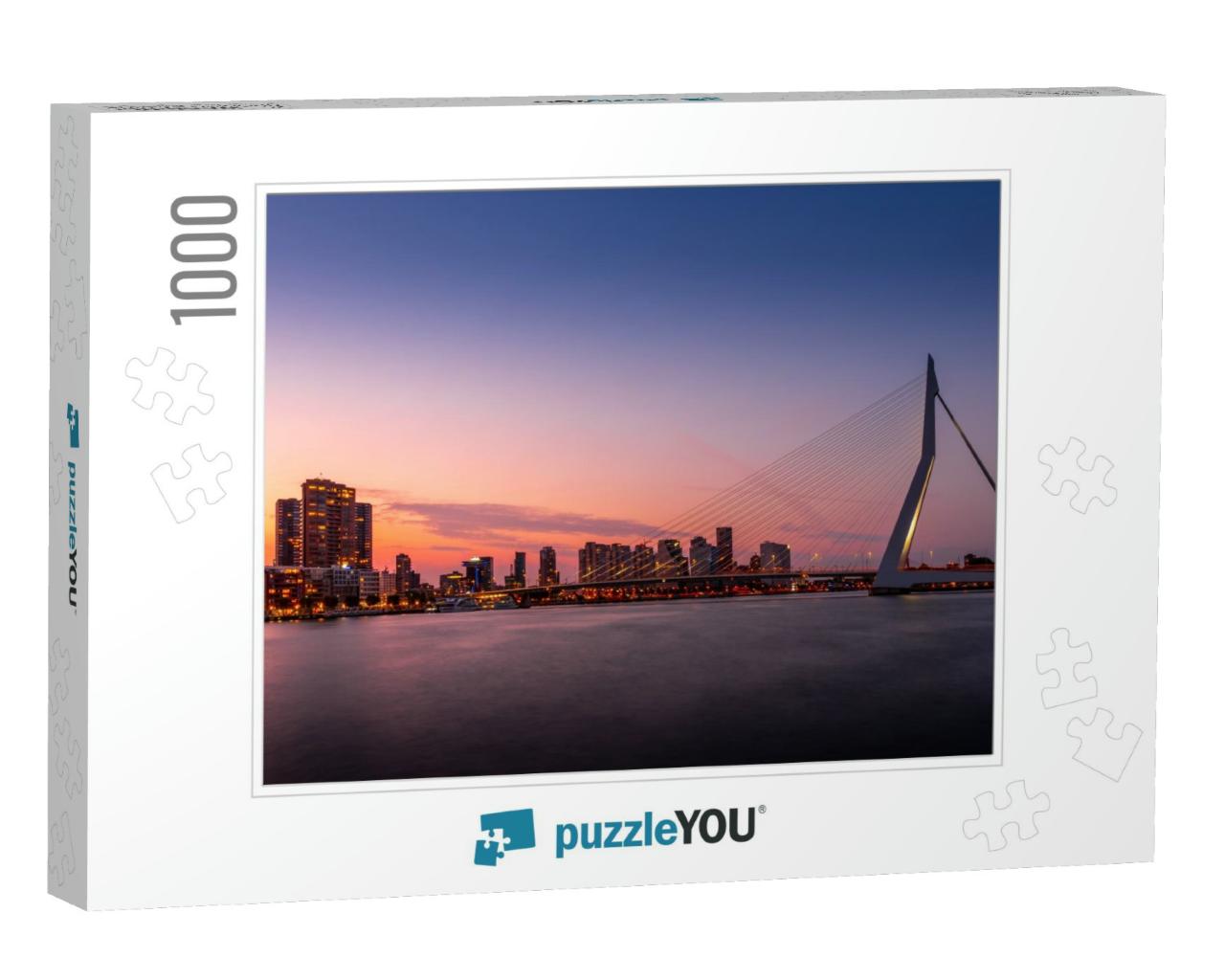 Rotterdam Cityscape with Erasmusbrug. Skyline of Rotterda... Jigsaw Puzzle with 1000 pieces