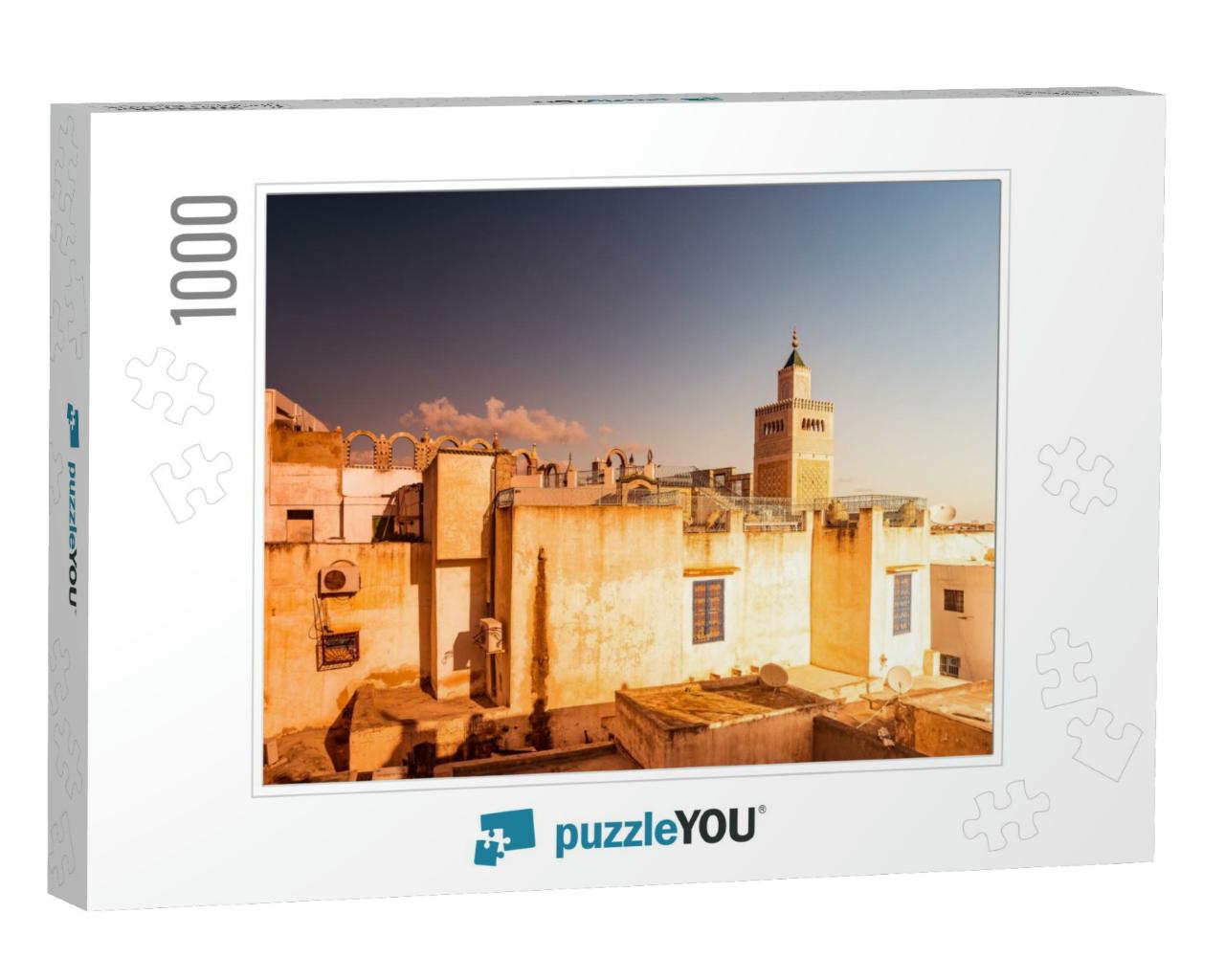 View of the Al-Zaytuna Mosque & the Skyline of Tunis At D... Jigsaw Puzzle with 1000 pieces