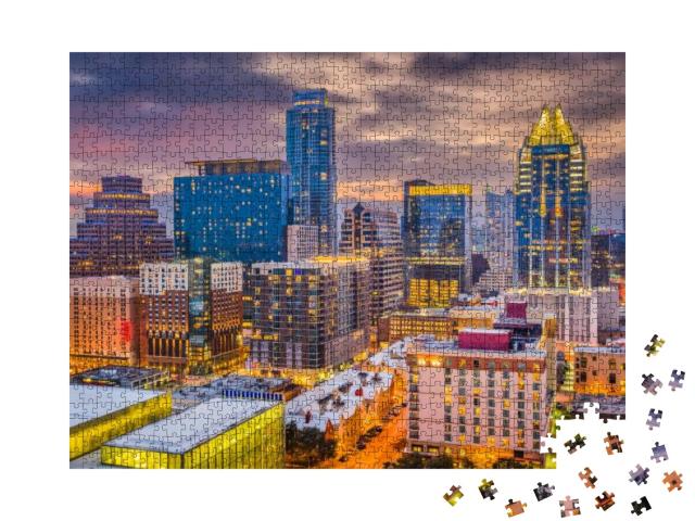 Austin, Texas, USA Downtown Cityscape At Dusk... Jigsaw Puzzle with 1000 pieces