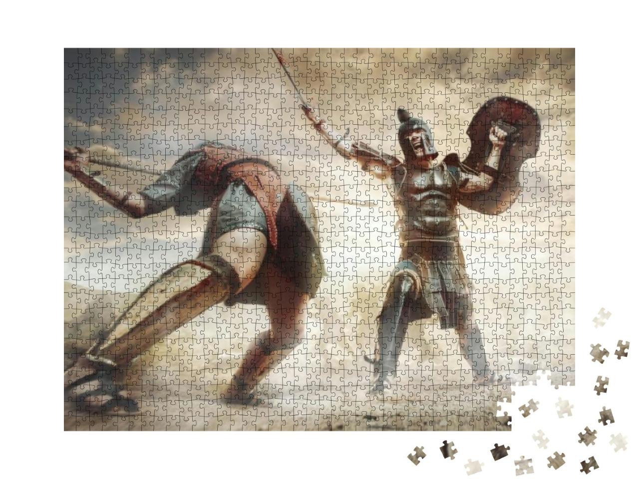 Ancient Greek Warrior Fighting in the Combat... Jigsaw Puzzle with 1000 pieces