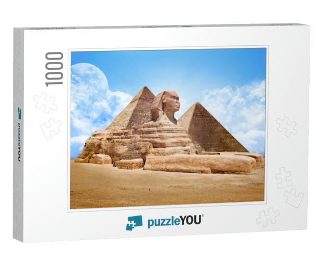 Pyramids Egypt with Great Sphinx... Jigsaw Puzzle with 1000 pieces