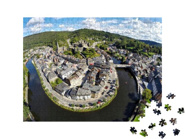Aerial View on Belgian City La Roche-En-Ardenne with Rive... Jigsaw Puzzle with 500 pieces