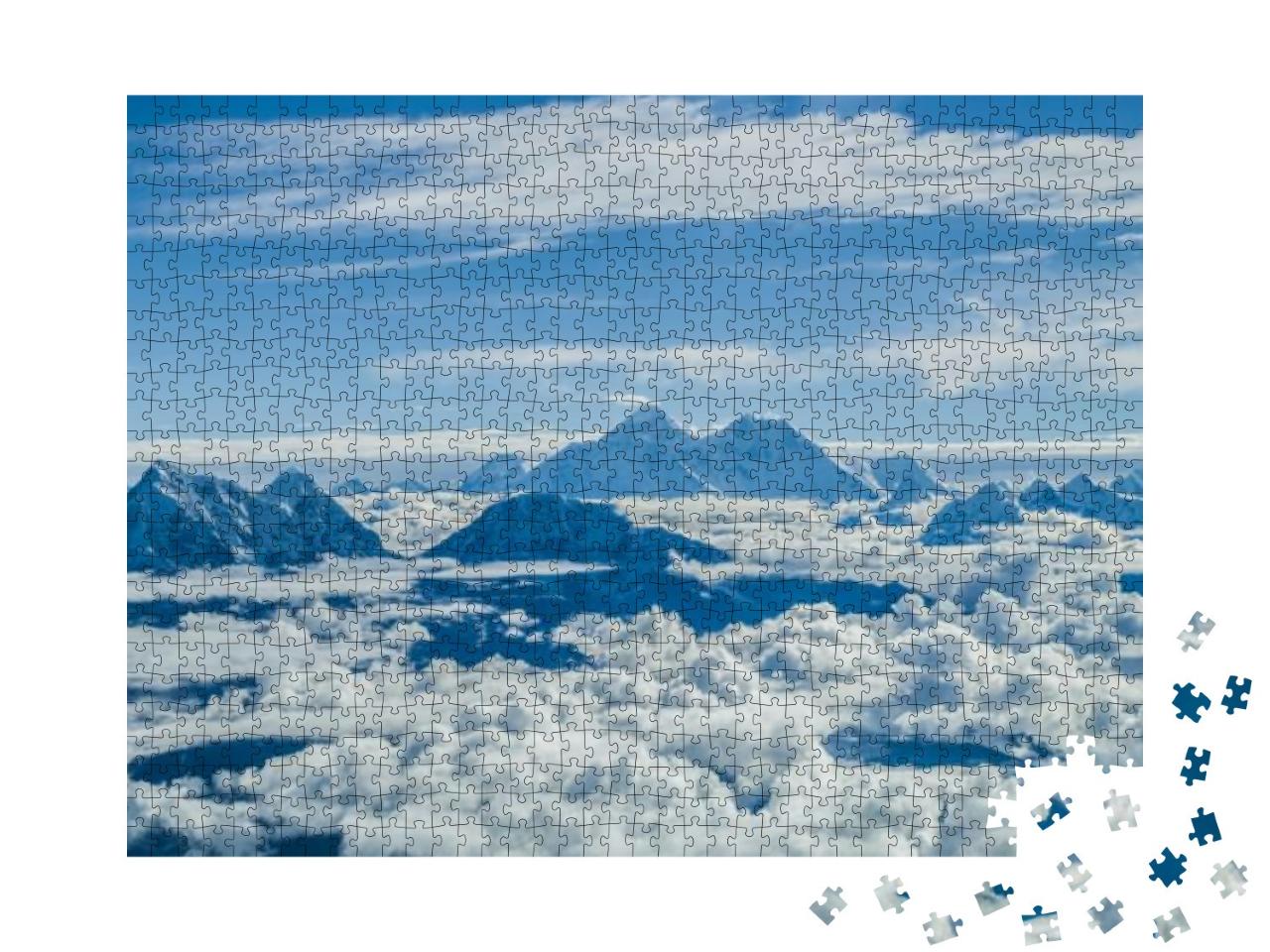 Cockpit View Himalaya & Mt. Everest... Jigsaw Puzzle with 1000 pieces