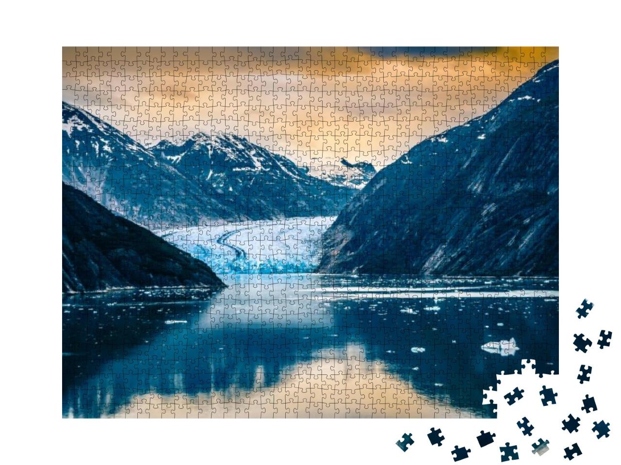 Sawyer Glacier At Tracy Arm Fjord in Alaska Panhandle... Jigsaw Puzzle with 1000 pieces