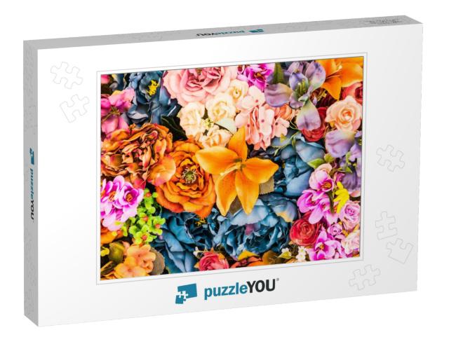 Flower Background - Vintage Effect Style Pictures... Jigsaw Puzzle