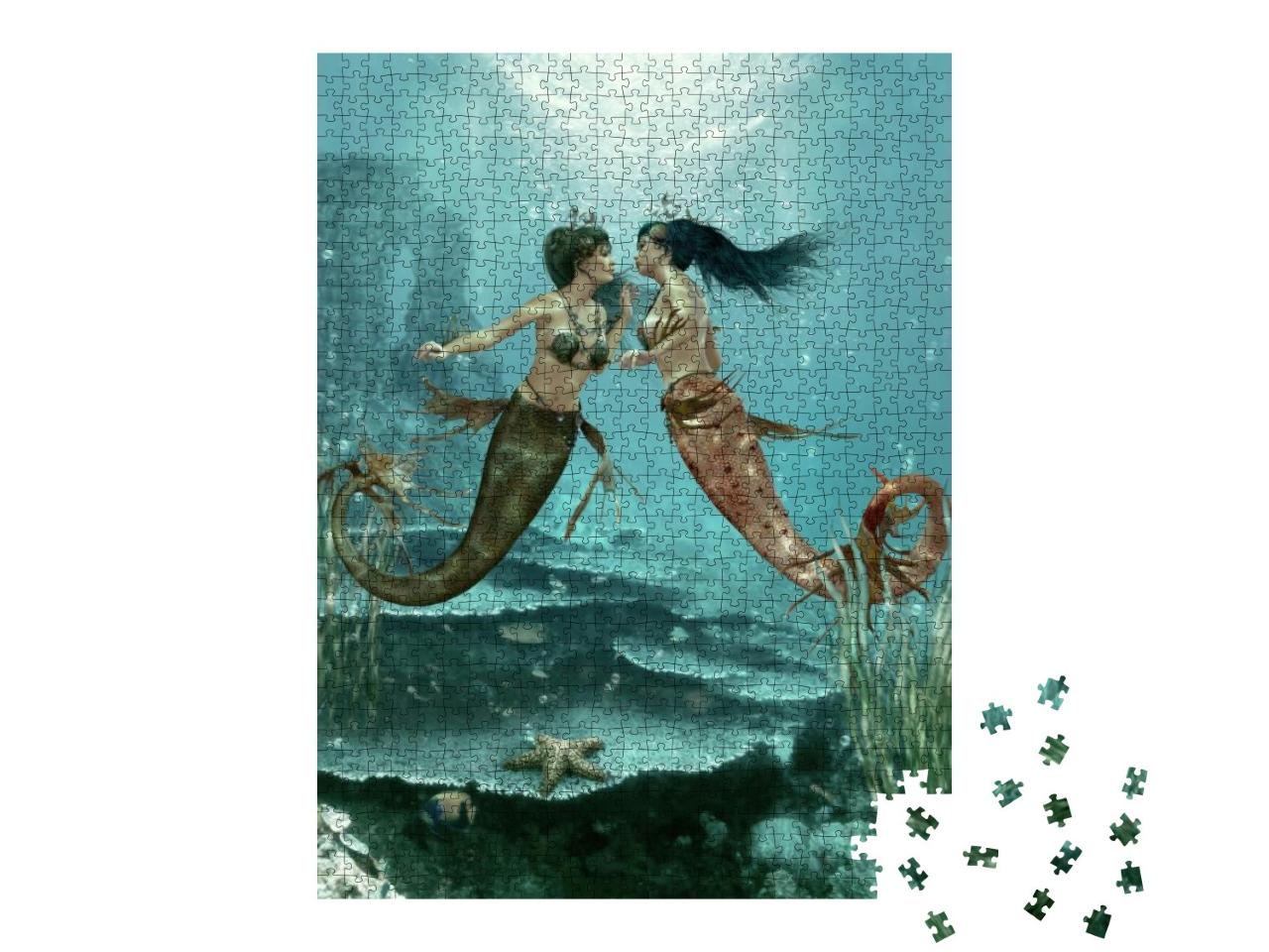 3D Computer Graphics of Two Little Mermaids... Jigsaw Puzzle with 1000 pieces