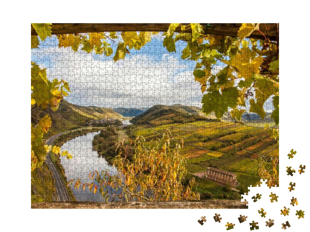 Moselle Autumn Golden Vineyards Landscape Calmont Region... Jigsaw Puzzle with 1000 pieces