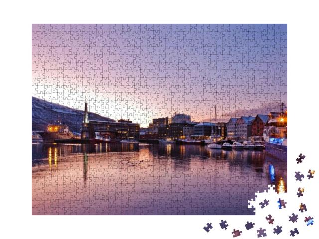 View of a Marina in Tromso, North Norway. Tromso City Wat... Jigsaw Puzzle with 1000 pieces