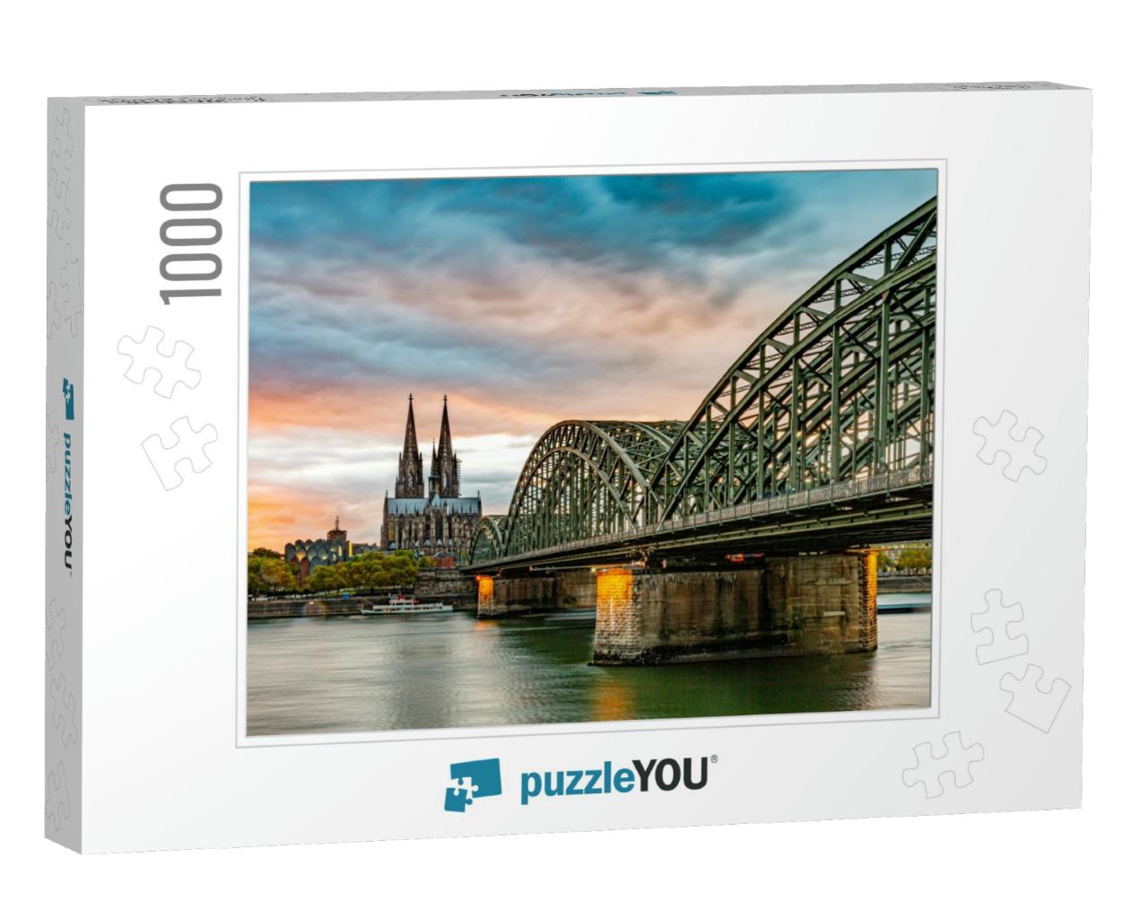 Famous Hohenzollern Bridge & Cologne Cathedral, Germany... Jigsaw Puzzle with 1000 pieces