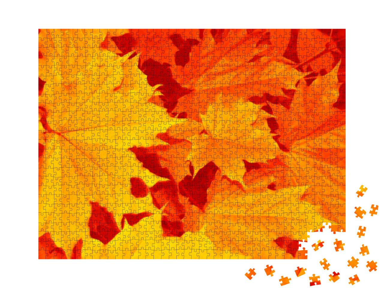 Blurred. Autumn Landscape with Bright Colorful Leaves. In... Jigsaw Puzzle with 1000 pieces