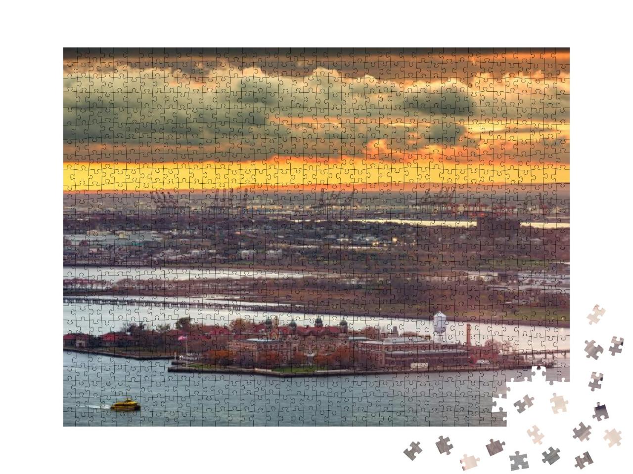 Ellis Island, New York, USA Viewed from Above in the New Y... Jigsaw Puzzle with 1000 pieces