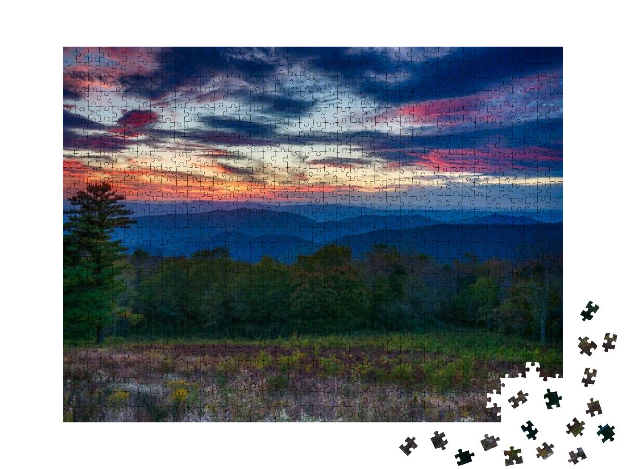 Sunset Over the Blue Ridge Mountains in Shenandoah Nation... Jigsaw Puzzle with 1000 pieces