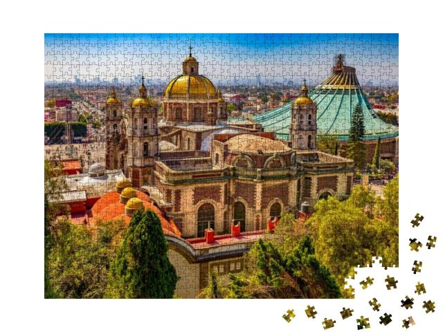 Mexico. Basilica of Our Lady of Guadalupe. the Old & the... Jigsaw Puzzle with 1000 pieces
