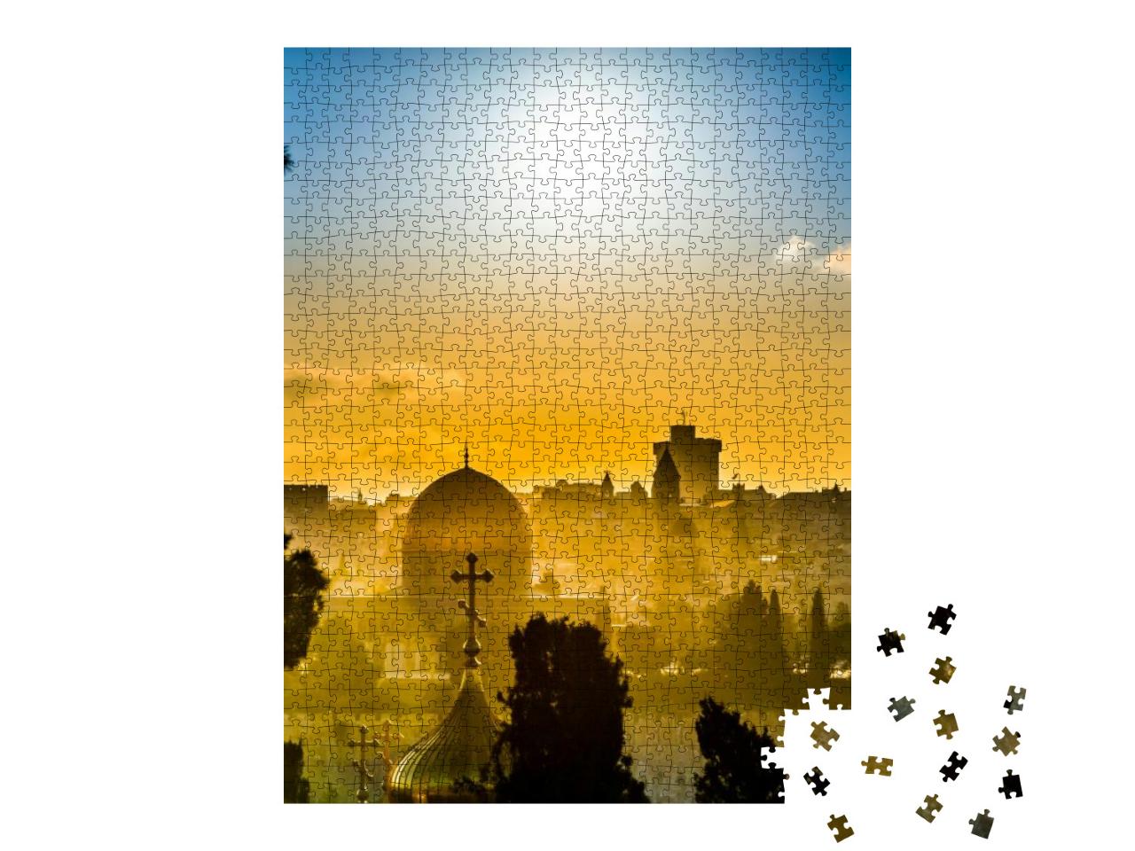 Jerusalem Roofs Dome of the Rock & the Russian Church of... Jigsaw Puzzle with 1000 pieces