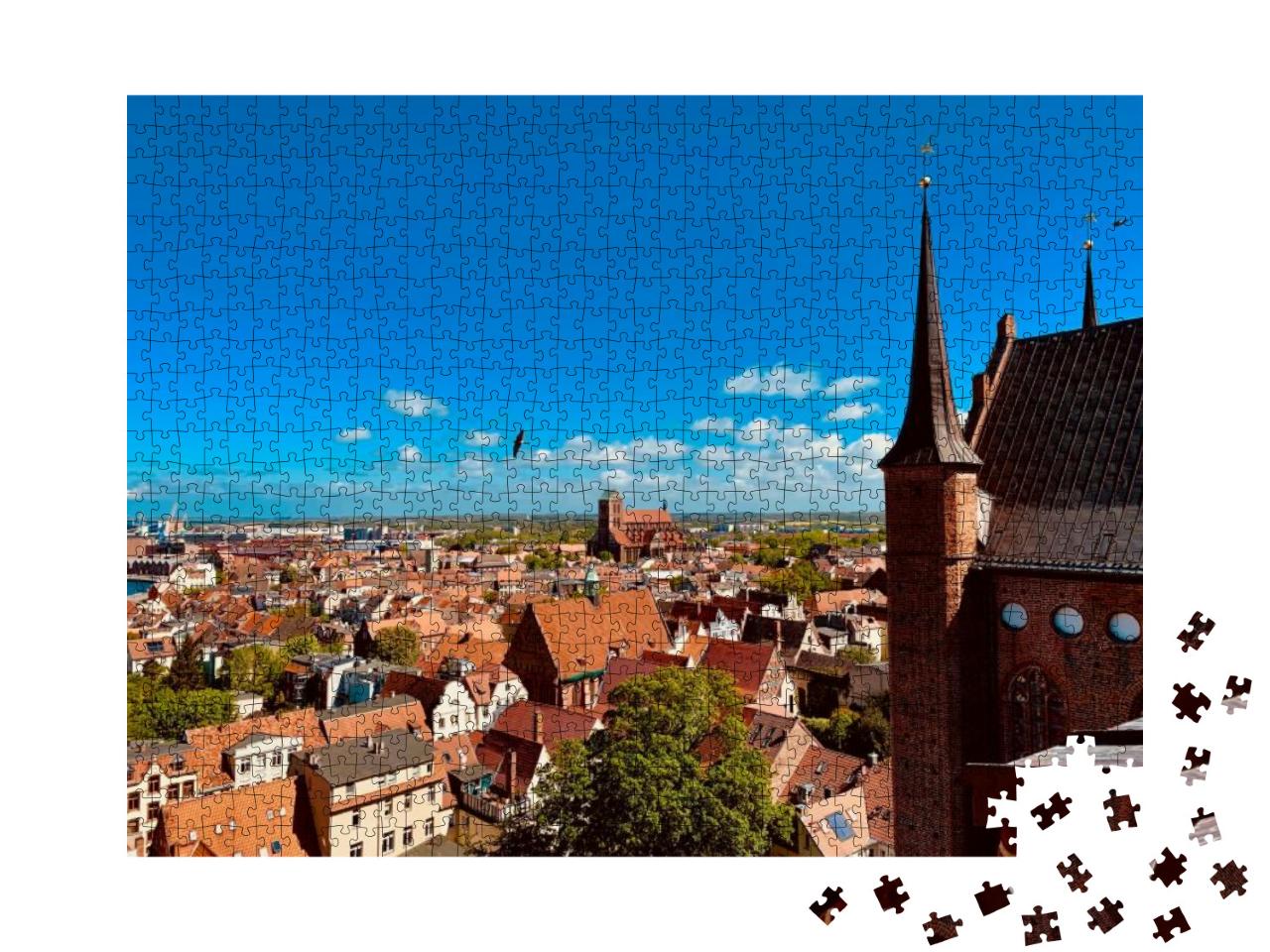 Wismar View from the Top of Church Georgienkirche... Jigsaw Puzzle with 1000 pieces