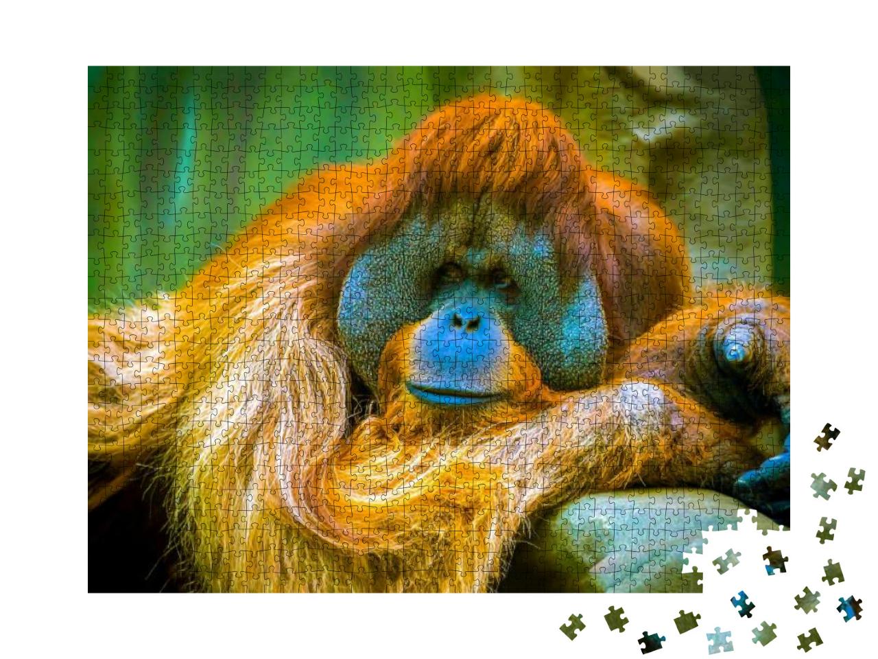 Orangutan is in a Sad Reverie... Jigsaw Puzzle with 1000 pieces