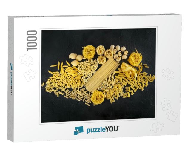 Italian Pasta Selection, a Flat of Many Different Pasta K... Jigsaw Puzzle with 1000 pieces