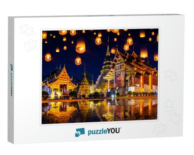 Yee Peng Festival & Sky Lanterns At Wat Phra Singh Temple... Jigsaw Puzzle