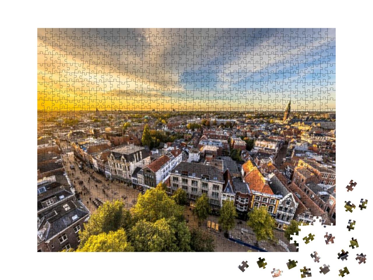 Aerial Skyline View of Historic Groningen City Center Und... Jigsaw Puzzle with 1000 pieces