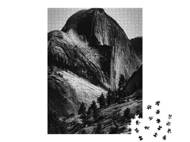 Black & White Image of Half Dome in Yosemite National Par... Jigsaw Puzzle with 1000 pieces
