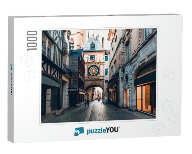 Street with the Gros-Horloge Great-Clock is a Fourteenth-... Jigsaw Puzzle with 1000 pieces