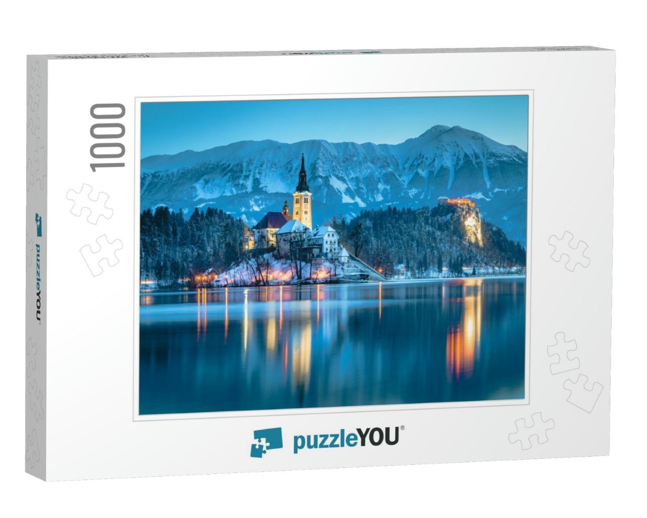 Beautiful Twilight View of Lake Bled with Famous Bled Isl... Jigsaw Puzzle with 1000 pieces