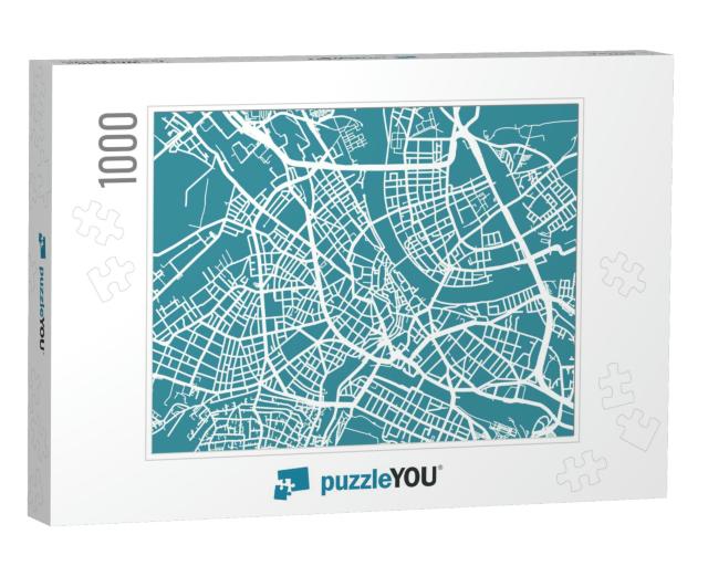 Detailed Vector Map of Basel, Scale 130 000, Switzerland... Jigsaw Puzzle with 1000 pieces