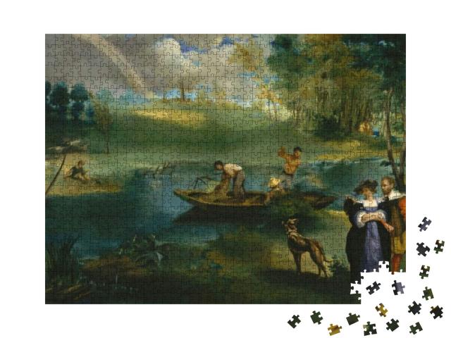 Fishing, by Edouard Manet, 1862-63, French Impressionist... Jigsaw Puzzle with 1000 pieces