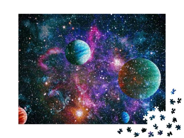 Planet in Space with Sun Flash. Elements of This Image Ar... Jigsaw Puzzle with 1000 pieces