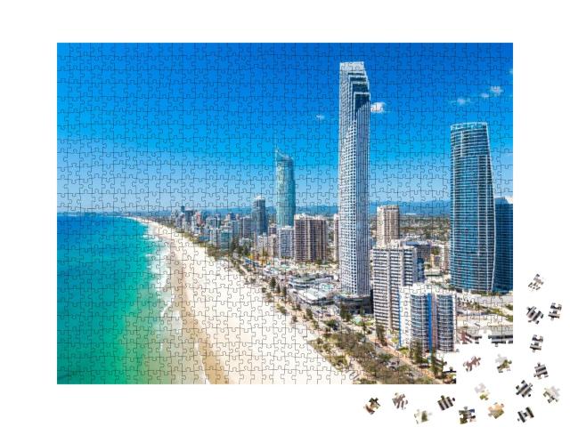 Surfers Paradise Aerial View on a Clear Day on the Gold C... Jigsaw Puzzle with 1000 pieces