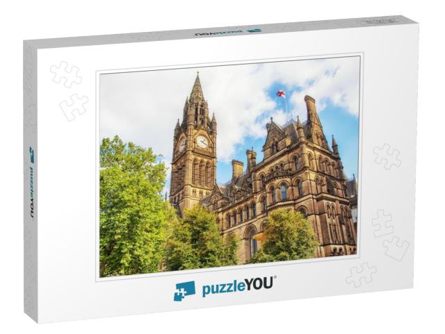 Manchester Town Hall, UK with Cloudy Sky... Jigsaw Puzzle