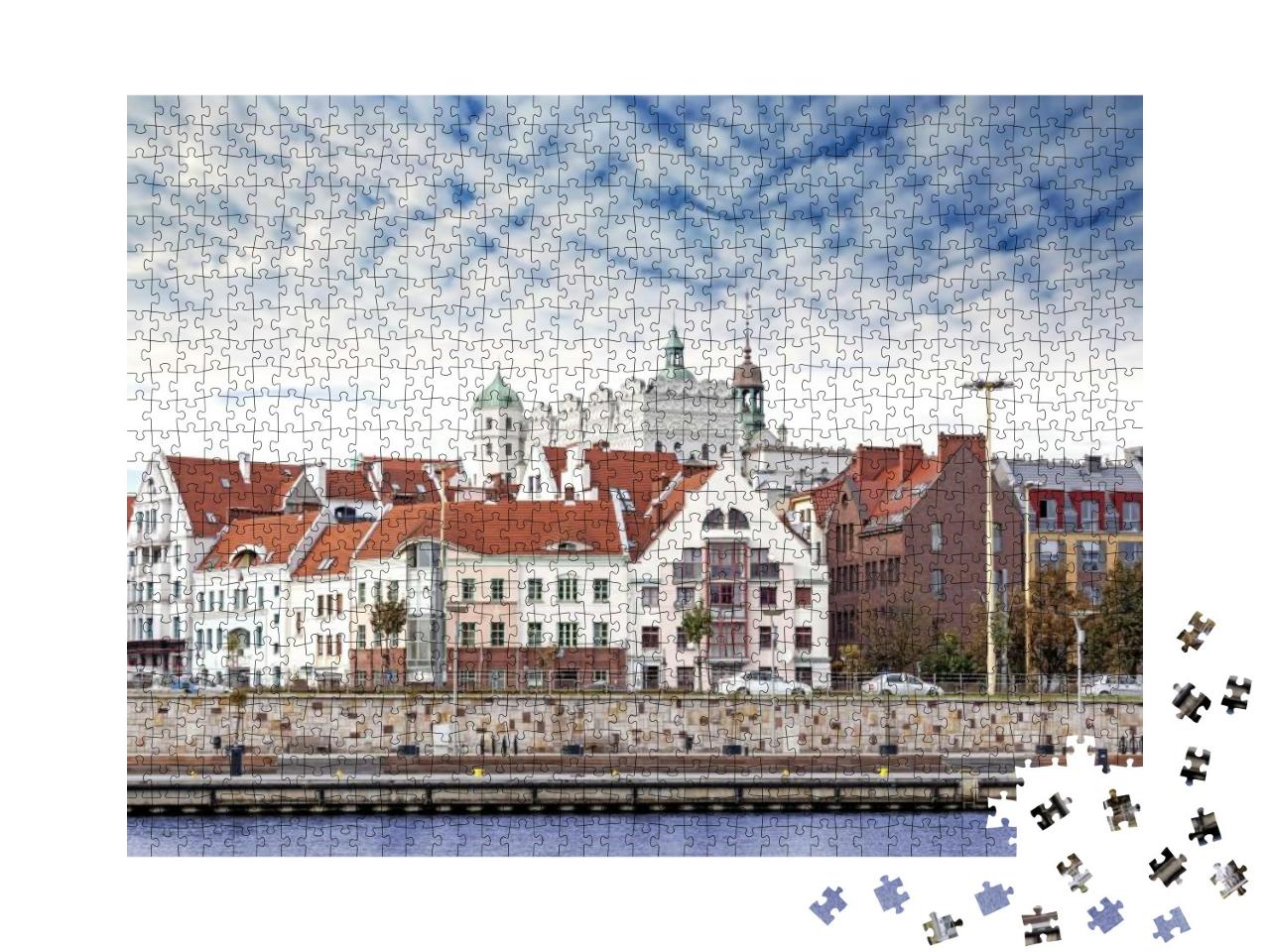 Szczecin Stettin City Old Town, Riverside View, Poland... Jigsaw Puzzle with 1000 pieces