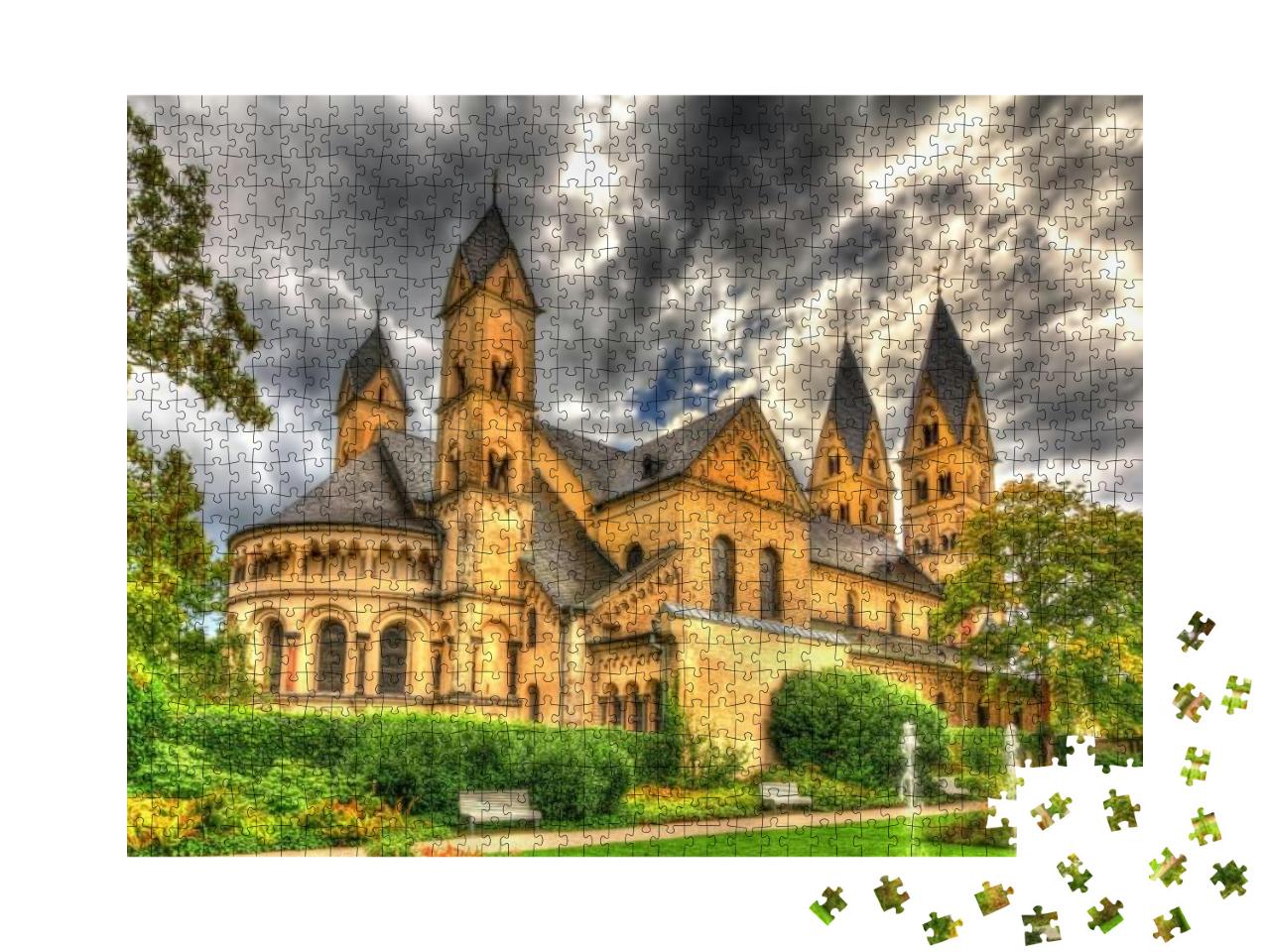Basilica of St. Castor in Coblenz, Germany... Jigsaw Puzzle with 1000 pieces