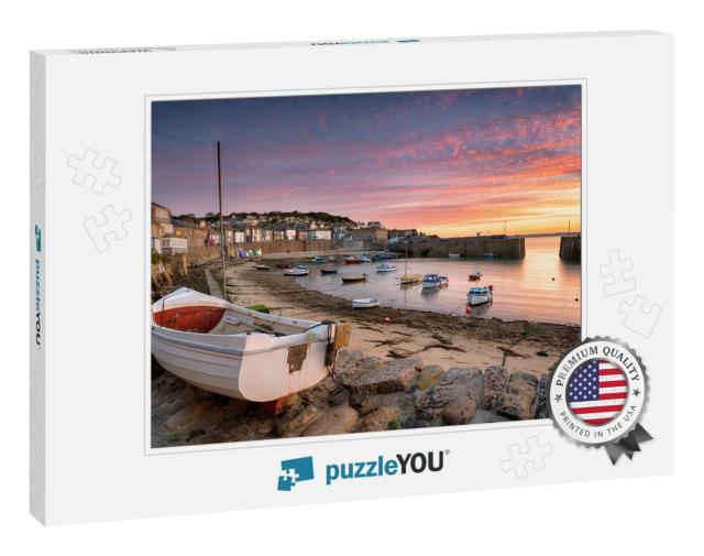 Stunning Sunrise Over Fishing Boats At Mousehole Near Pen... Jigsaw Puzzle