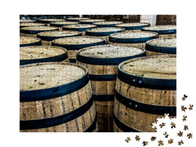 Bourbon Oak Barrels Waiting to be Filled At a Kentucky Di... Jigsaw Puzzle with 1000 pieces