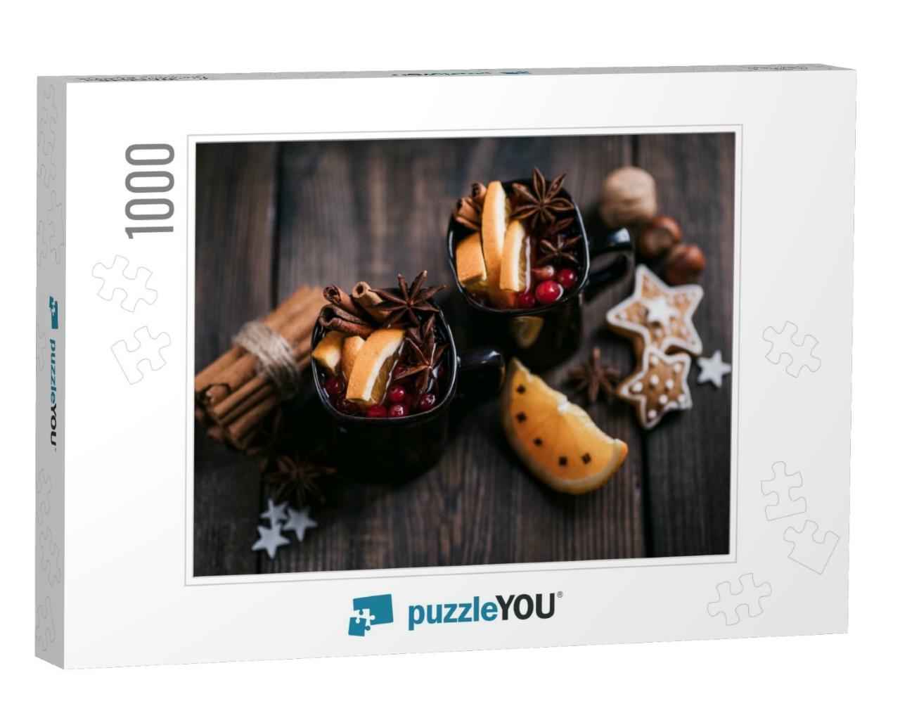 Christmas Mulled Wine & Gingerbread Cookies with Spices &... Jigsaw Puzzle with 1000 pieces