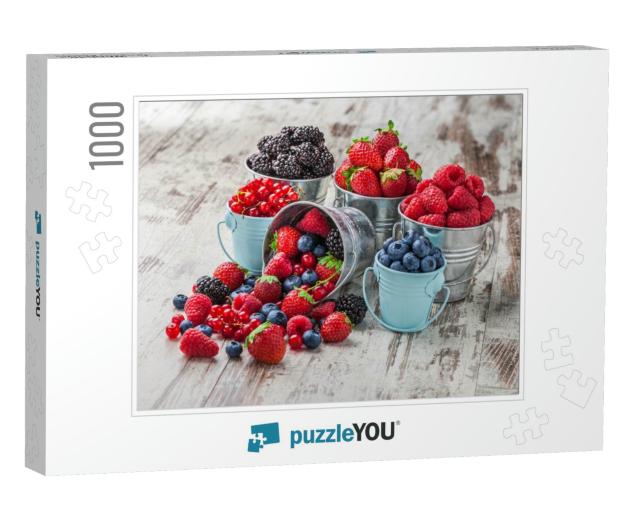 Berries Mix Blueberry, Raspberry, Red Currant, Strawberry... Jigsaw Puzzle with 1000 pieces