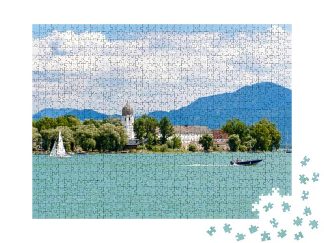 Fraueninsel, Frauenchiemsee on Lake Chiemsee with Boat, S... Jigsaw Puzzle with 1000 pieces