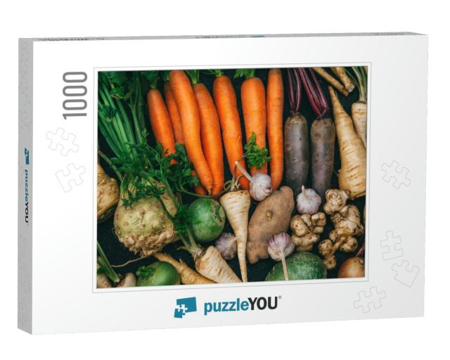 Root Crops, Carrots, Parsley Root, Turnip, Onion, Garlic... Jigsaw Puzzle with 1000 pieces
