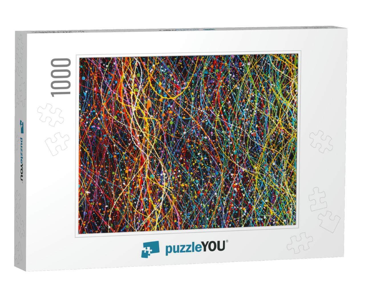 Abstract Lines Colorful Background with Texture. Party Ba... Jigsaw Puzzle with 1000 pieces