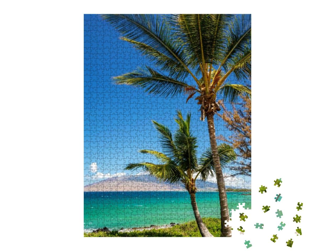 Palm Trees & Turquoise Sea on Maui, Hawaii... Jigsaw Puzzle with 1000 pieces