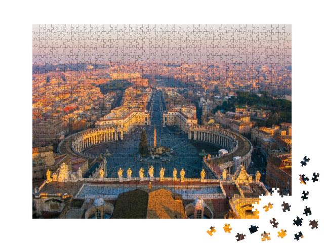 View from the Top of St. Peters Basilica in the Vatican C... Jigsaw Puzzle with 1000 pieces